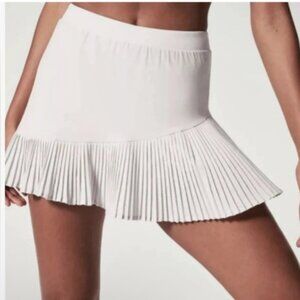 Spanx Womens Yes, Pleats! Skort Pleated White Tennis Skirt Built-In Shorts XL